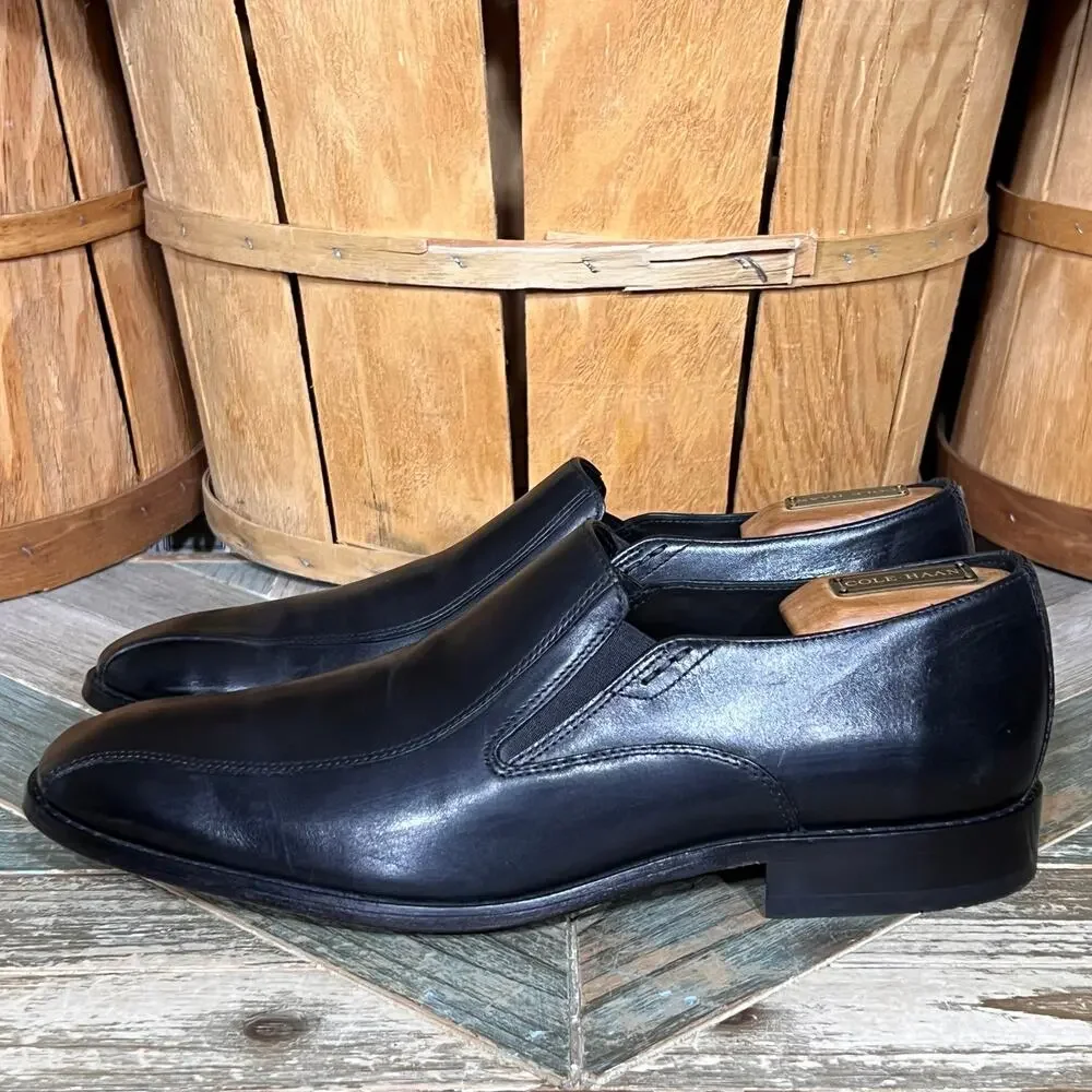 Clarks Bostonian Nantasket Step Black Leather Slip-On Loafers Mens Size 9.5